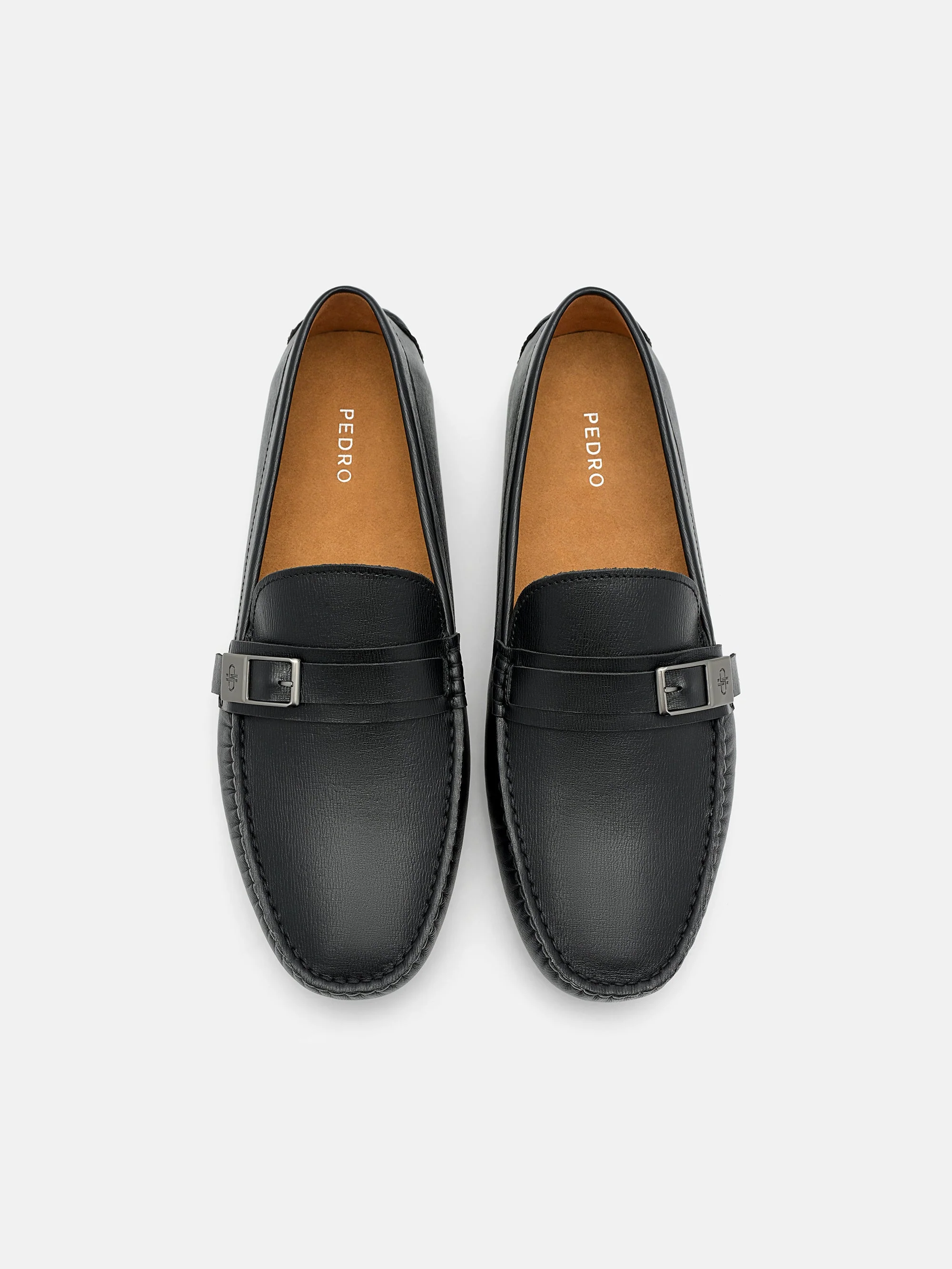 Embossed Leather Driving Shoes - Image 9