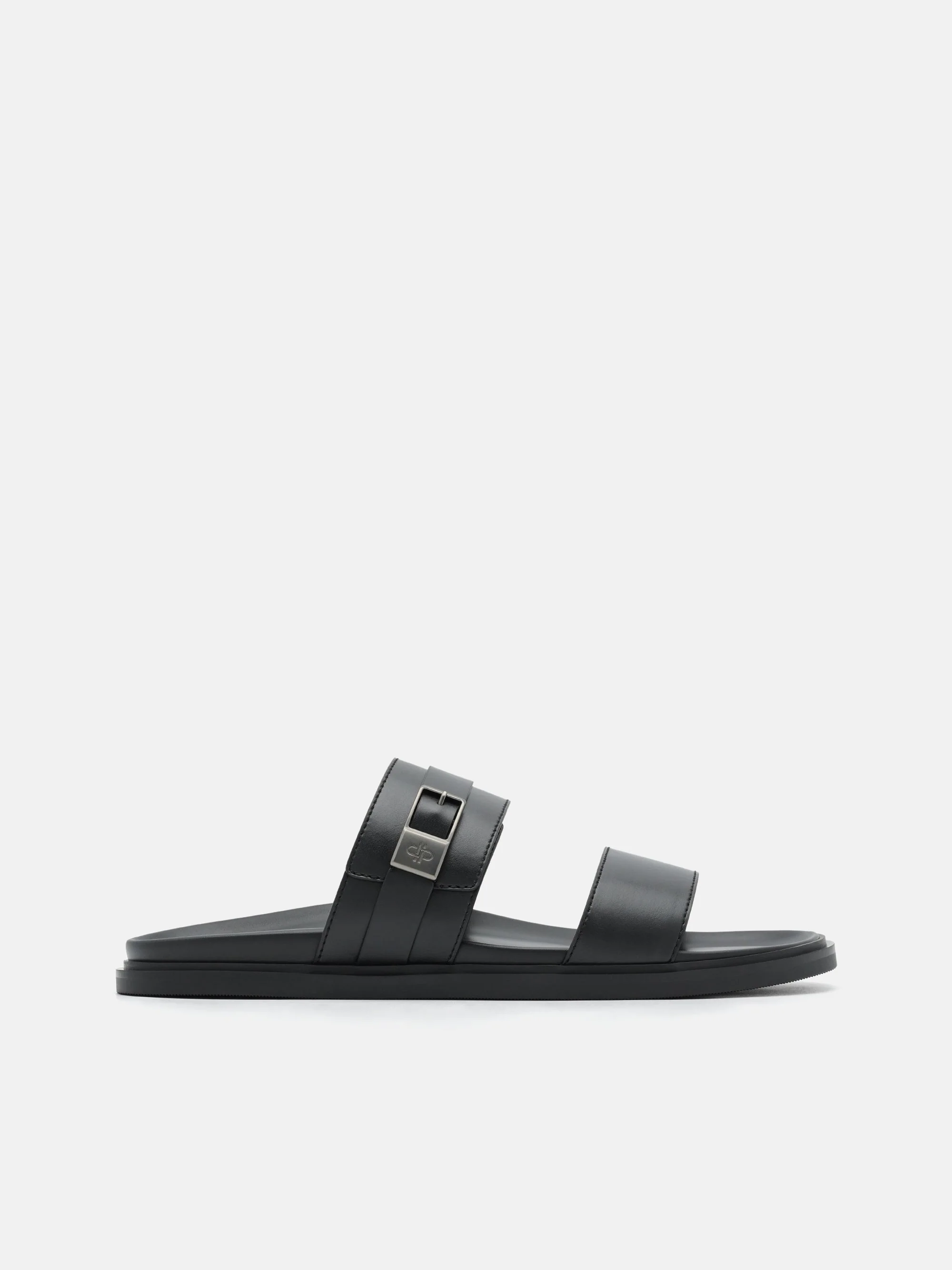 Double Band Buckle Slide Sandals