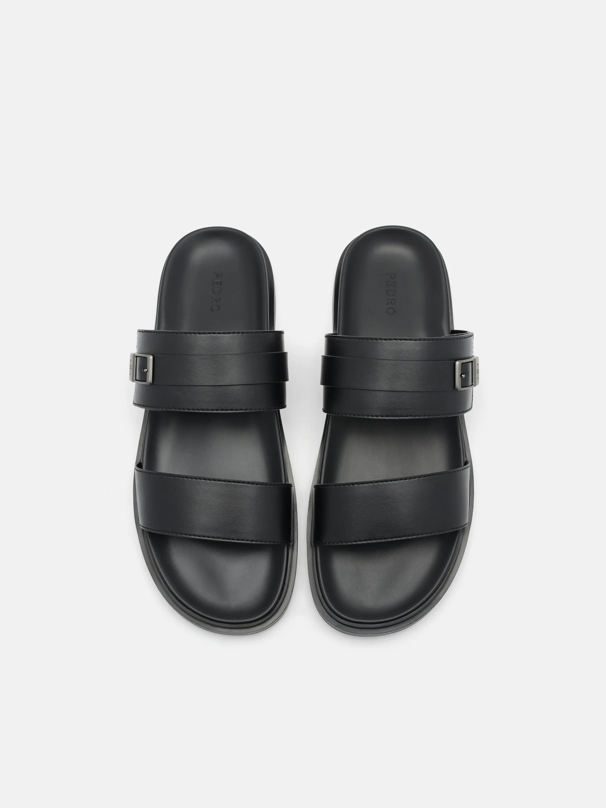 Double Band Buckle Slide Sandals - Image 3