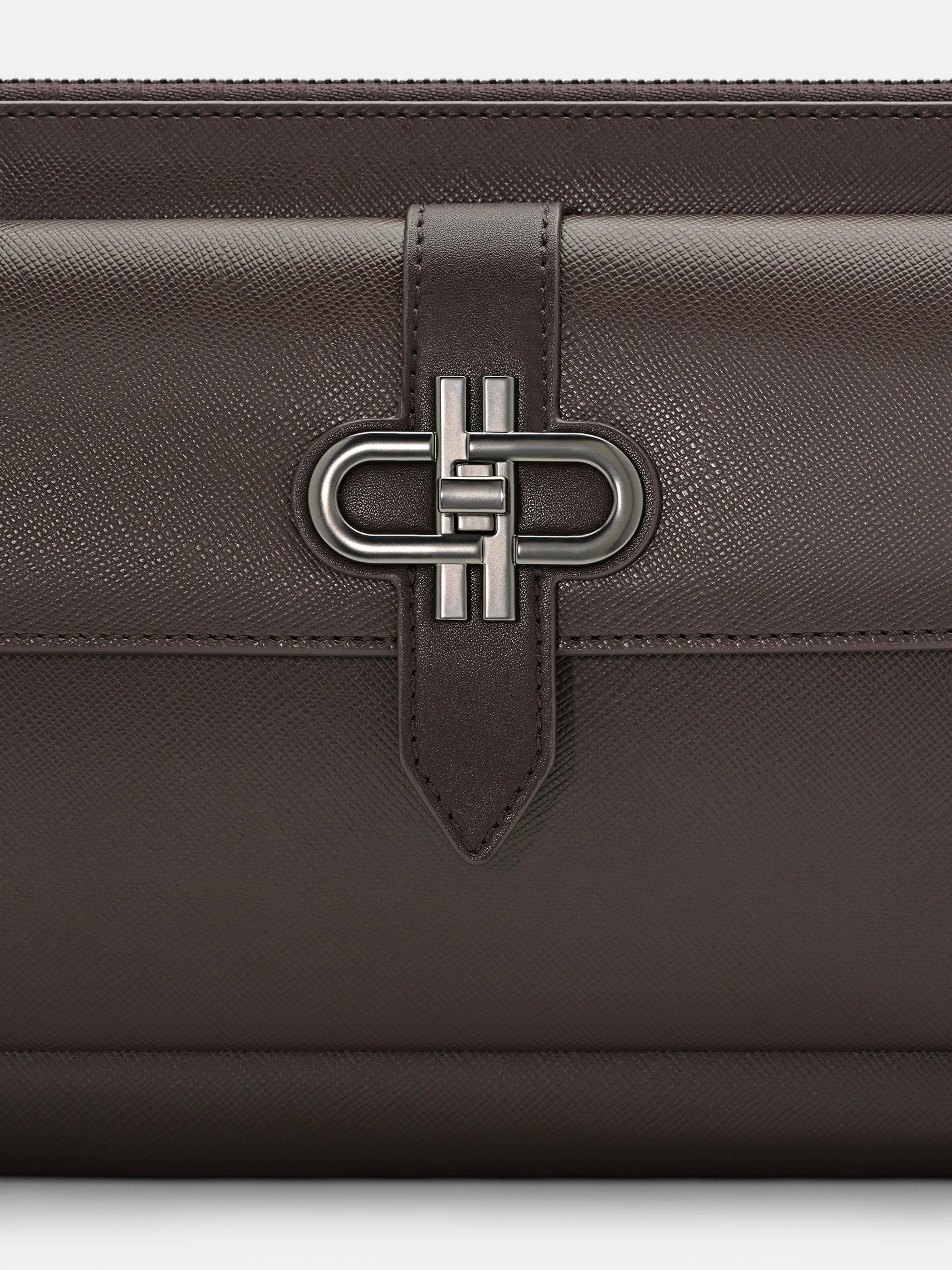 Embossed Leather Clutch Bag - Image 12