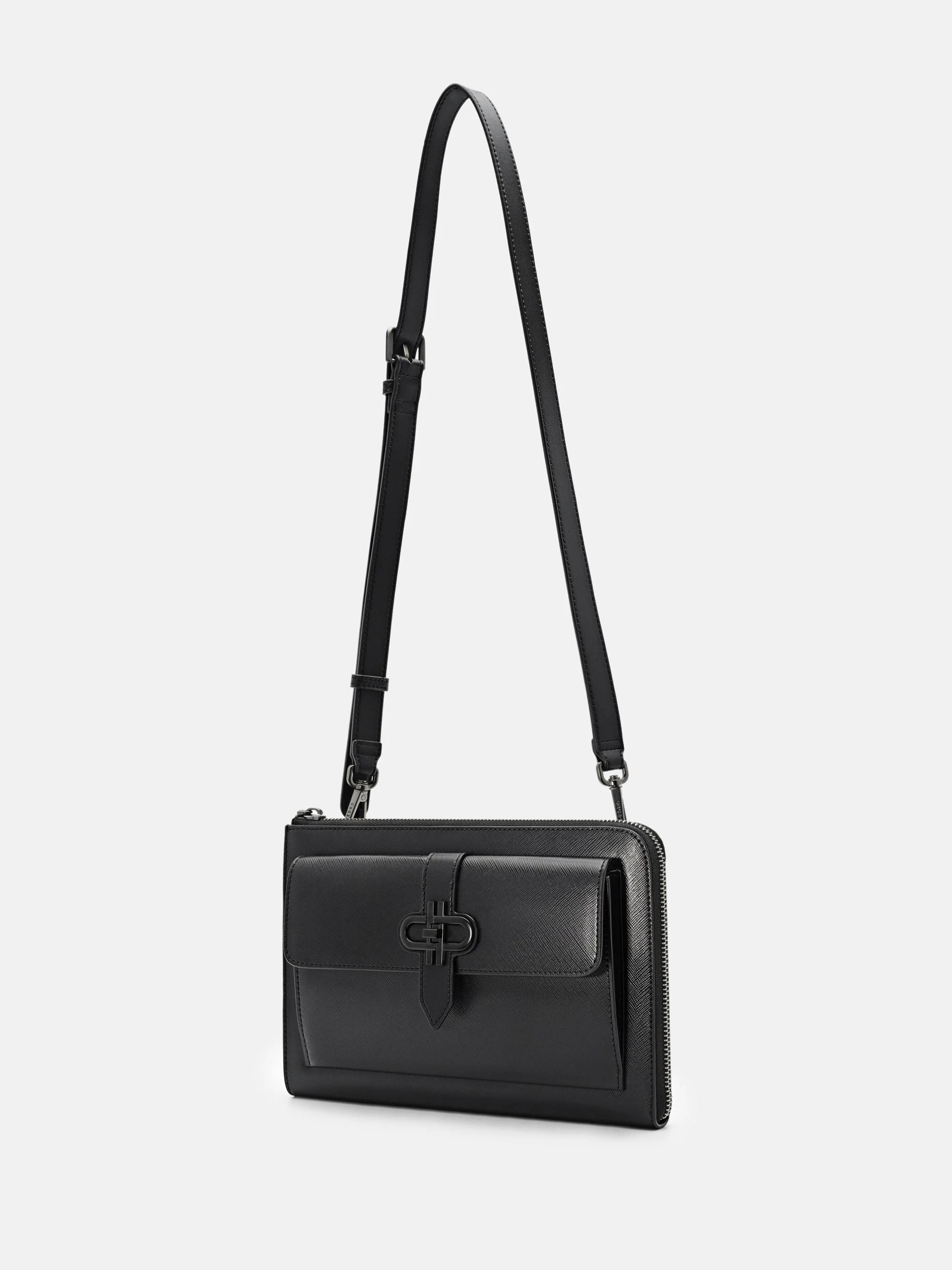 Embossed Leather Clutch Bag - Image 3