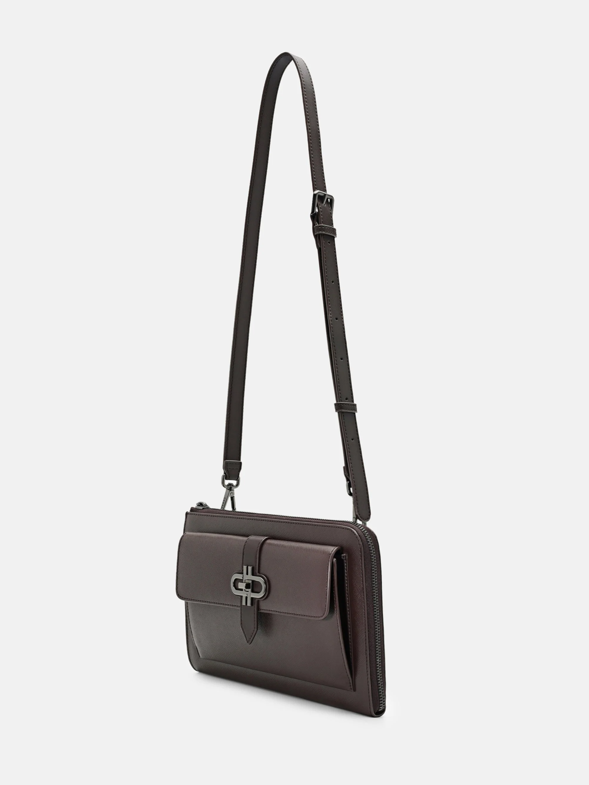 Embossed Leather Clutch Bag - Image 8