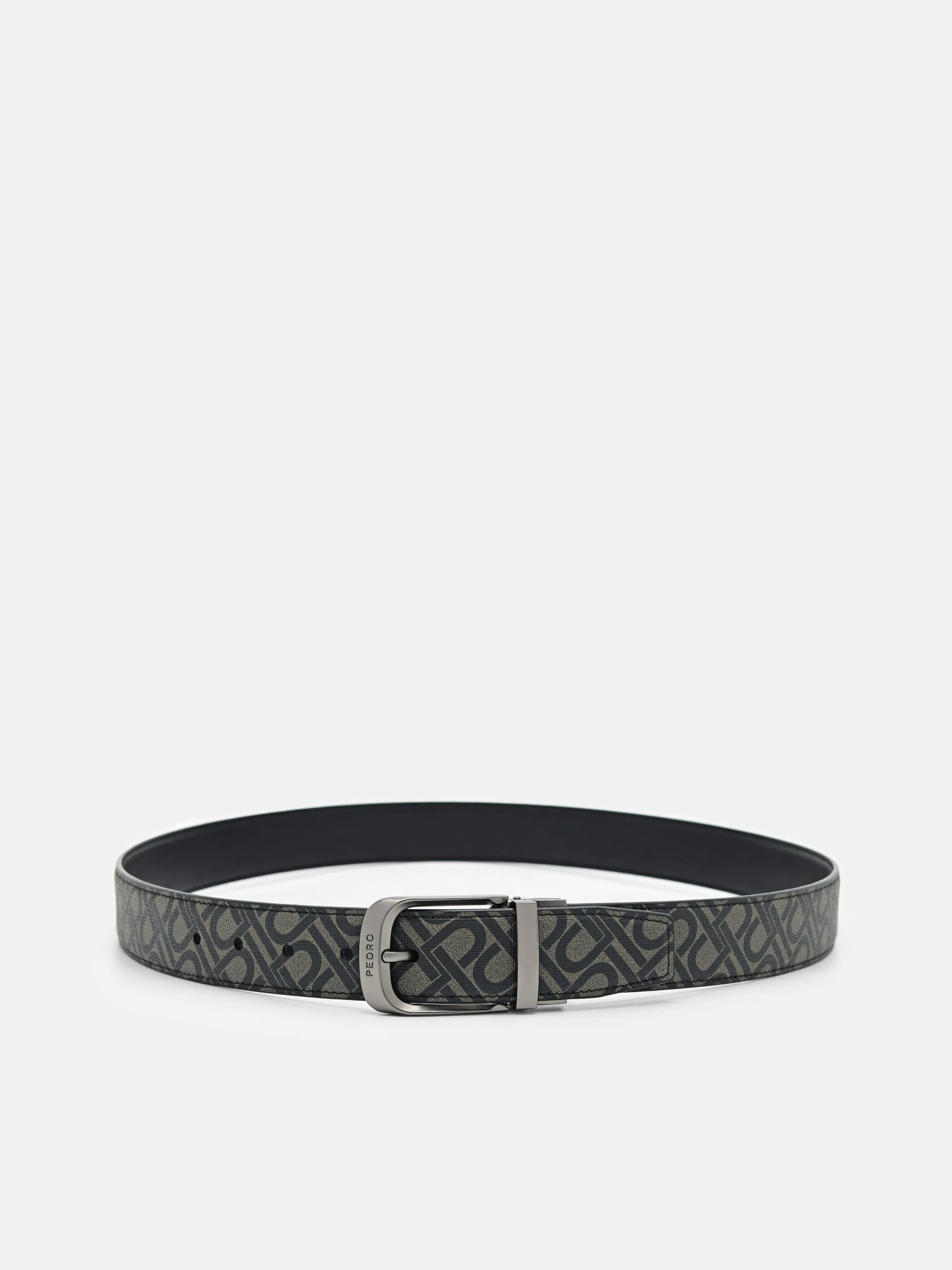 Embossed Leather Reversible Pin Belt - Image 4