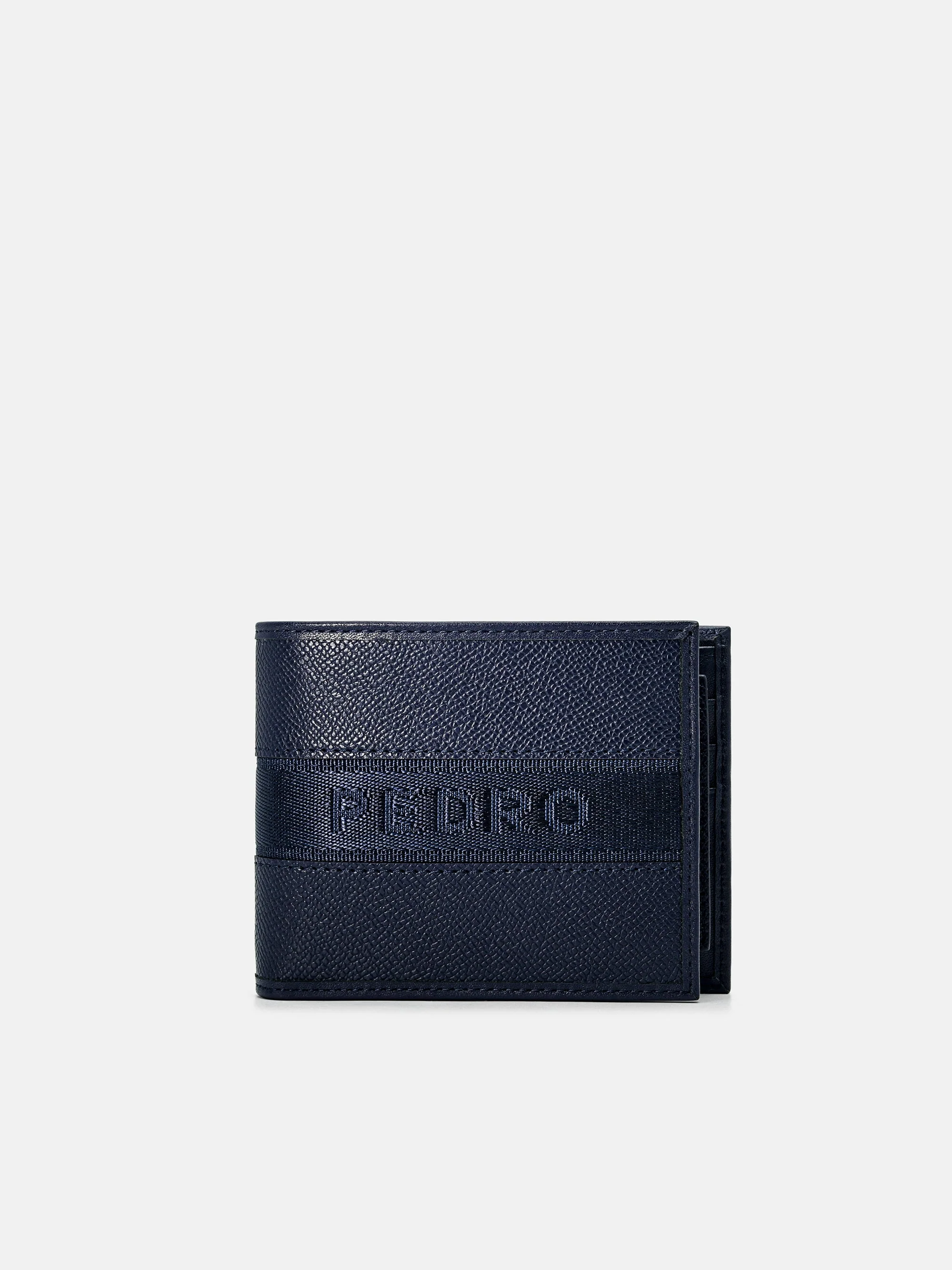 Striped Leather Bi-Fold Wallet with Insert
