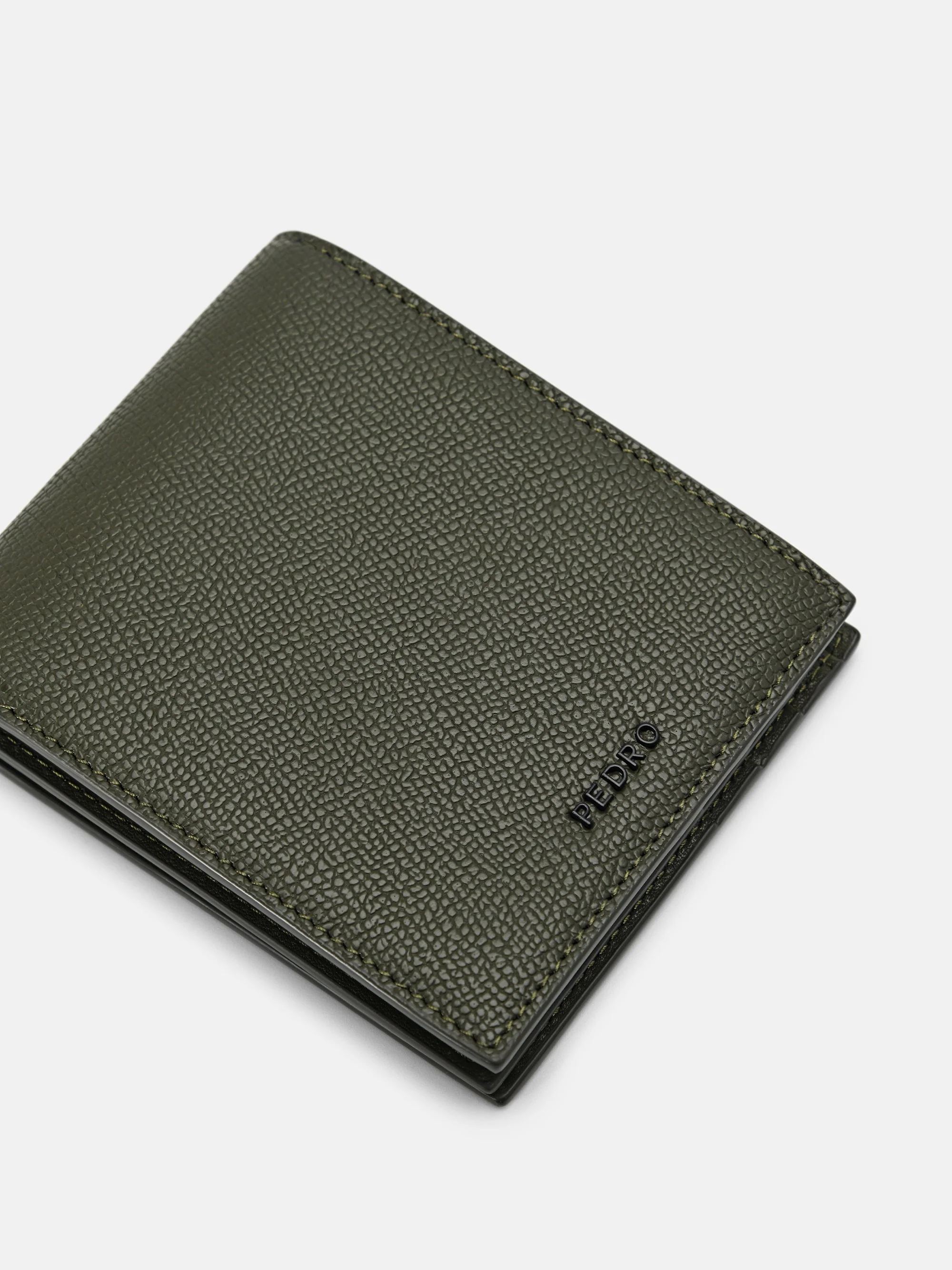 Embossed Leather Bi-Fold Flip Wallet - Image 3