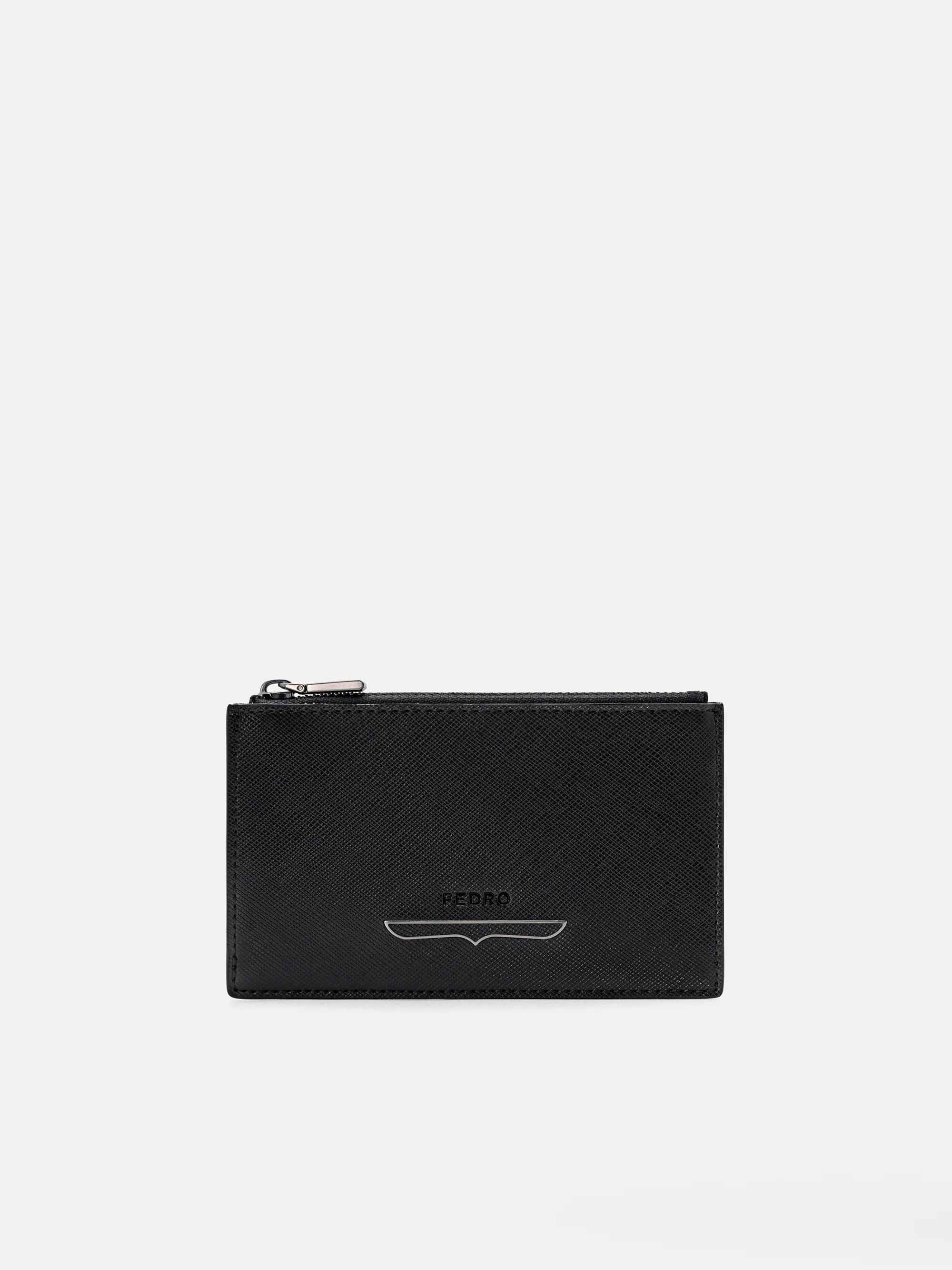 Saffiano Leather Zipped Card Holder