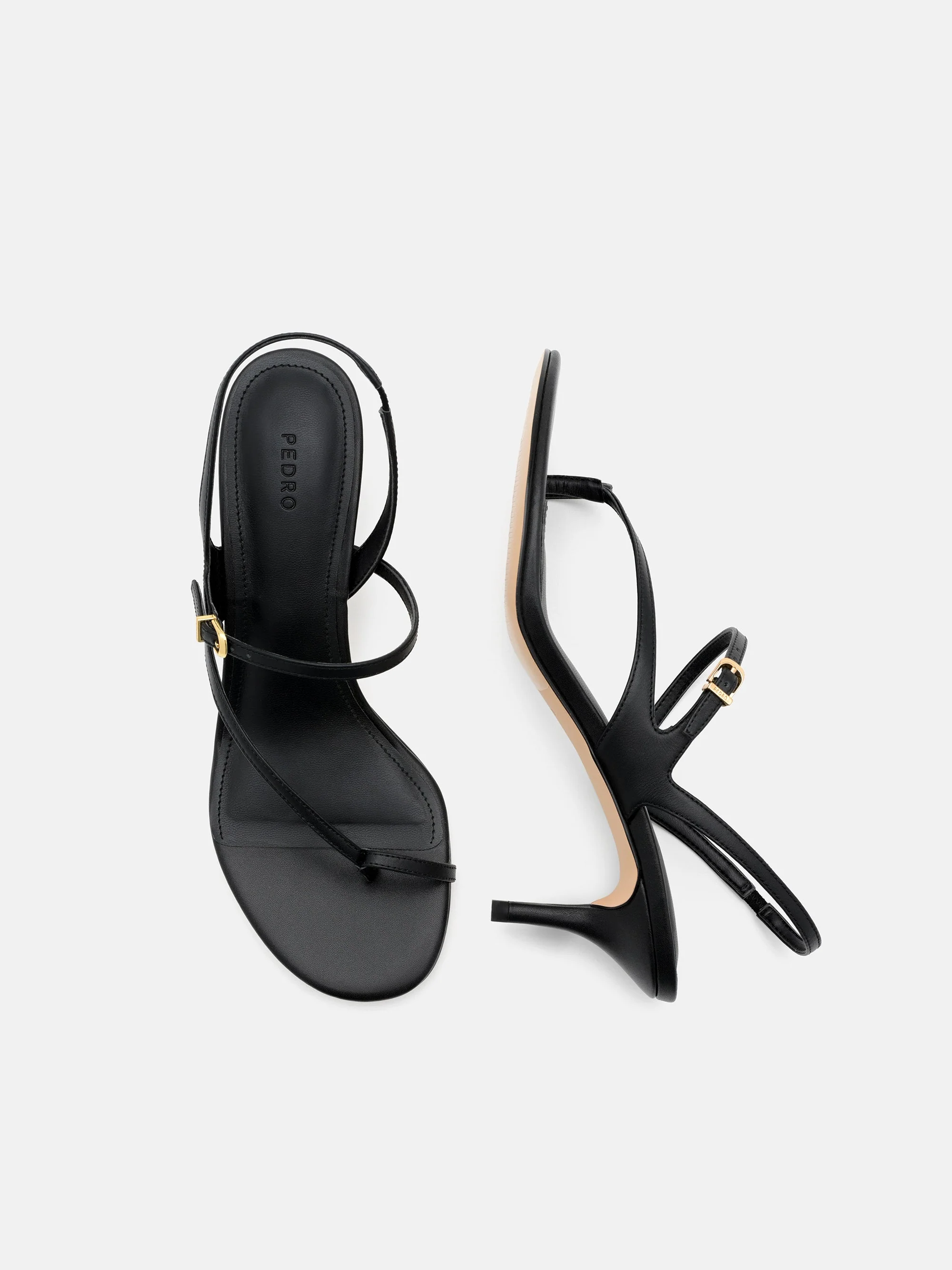 Oblique Leather Heel Sandals - Image 10