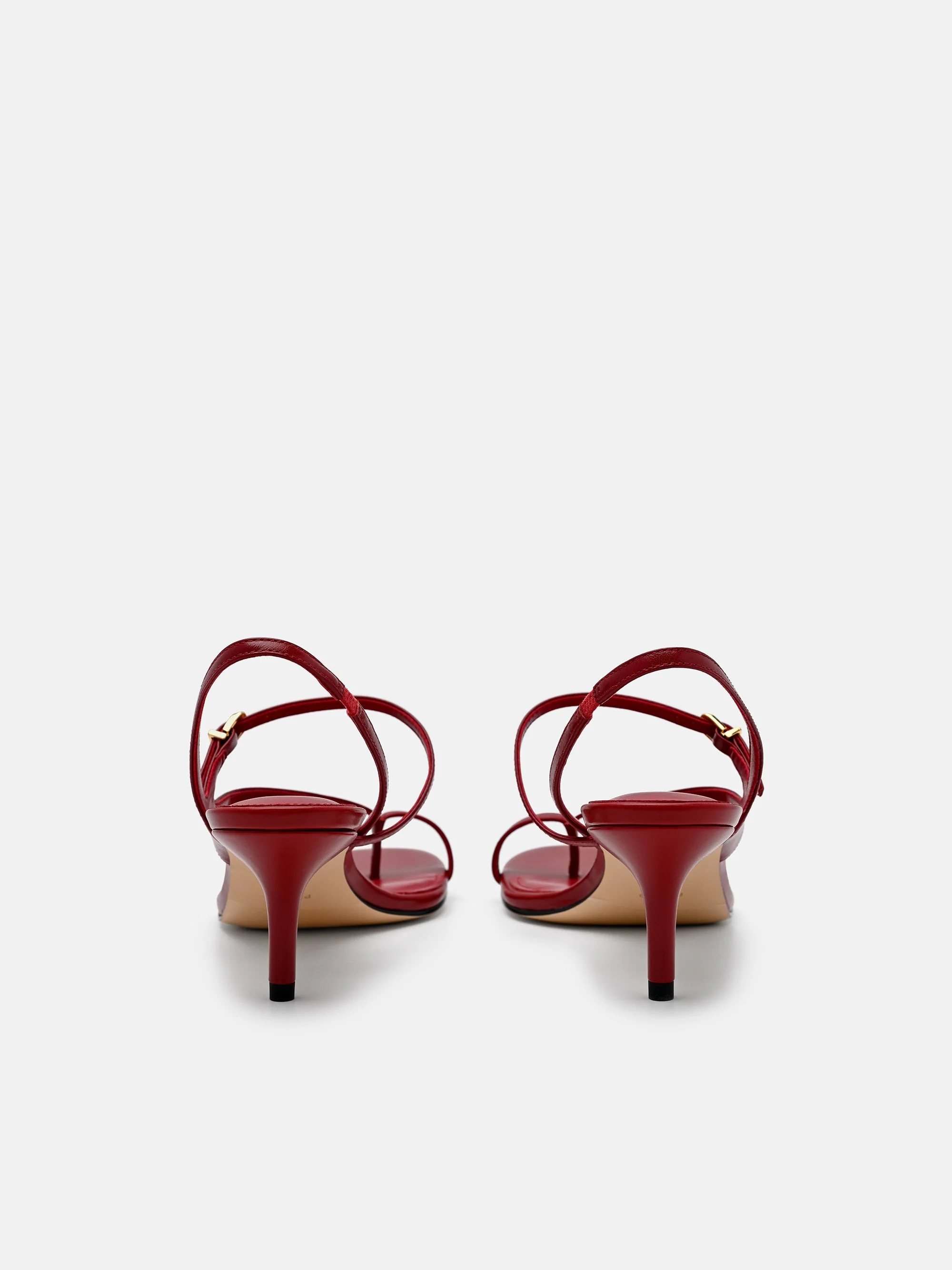 Oblique Leather Heel Sandals - Image 4