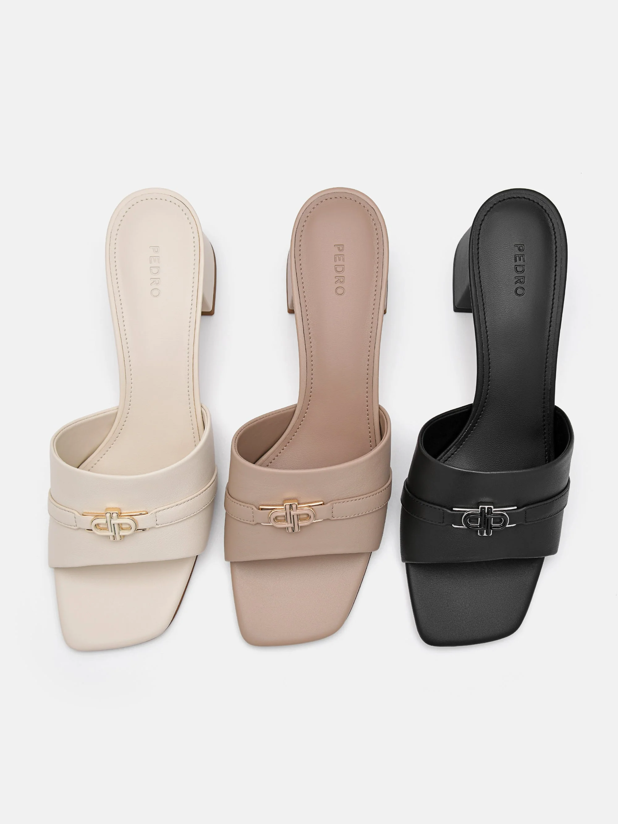 PEDRO Icon Leather Heel Sandals - Image 4