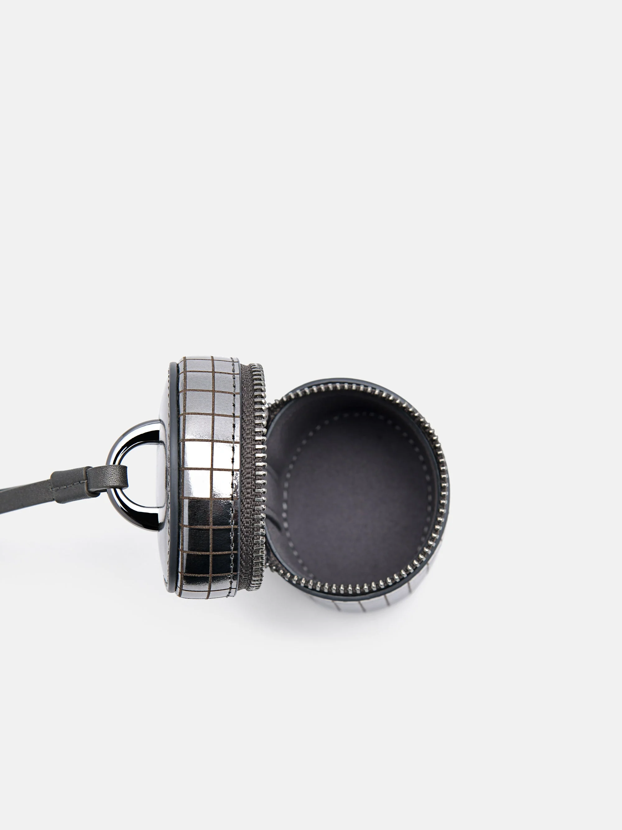 Metallic Leather Barrel Pouch - Image 4